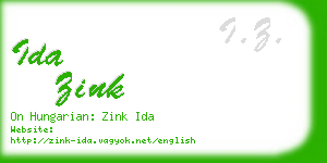 ida zink business card